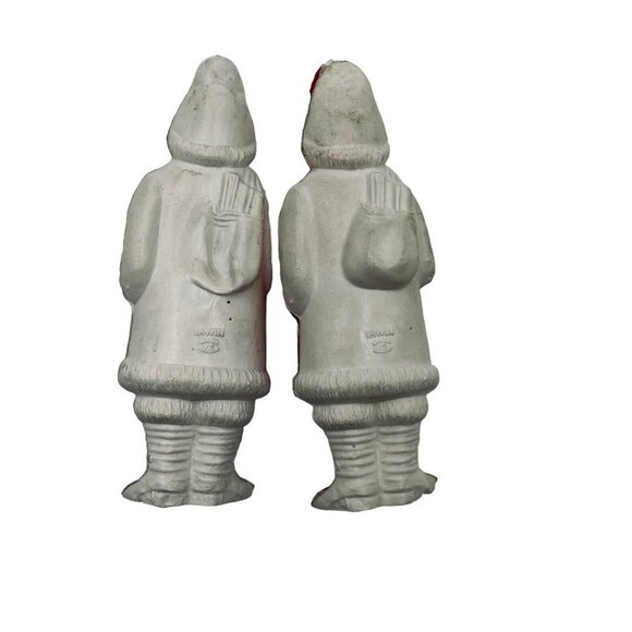 2 Vintage Irwin Standing Christmas Santa Claus w Gifts & Toy Sack Plastic 4" - Picture 3 of 16